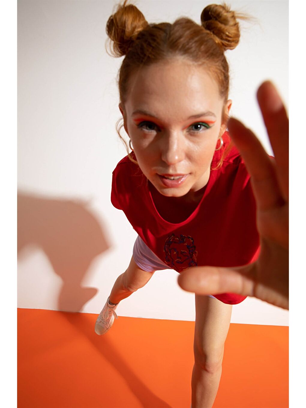 Kadın Kısa M.M. Kırmızı T-Shirt-1