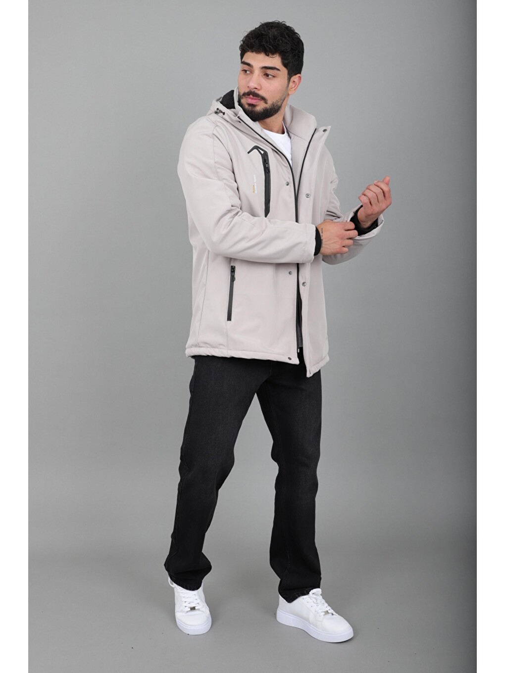 Bej Su Ve Rüzgar Geçirmez Outdoor Softshell Kışlık Mont Pldp 3014_50510-3
