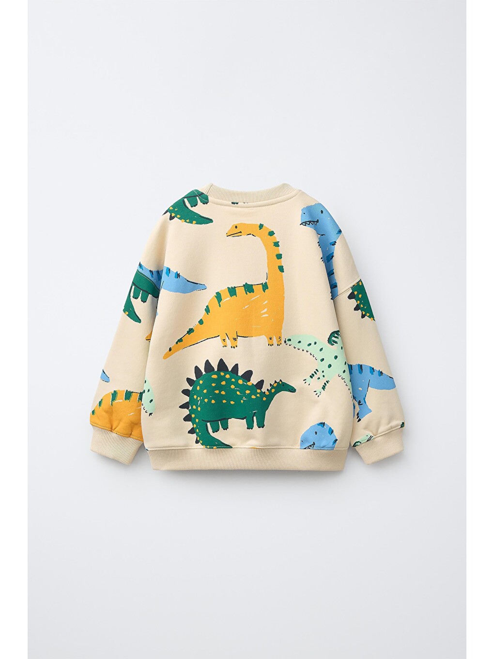 Çocuk Dinozor Desenli Bej Sweatshirt Ve Eşofman Altı Takımı-2