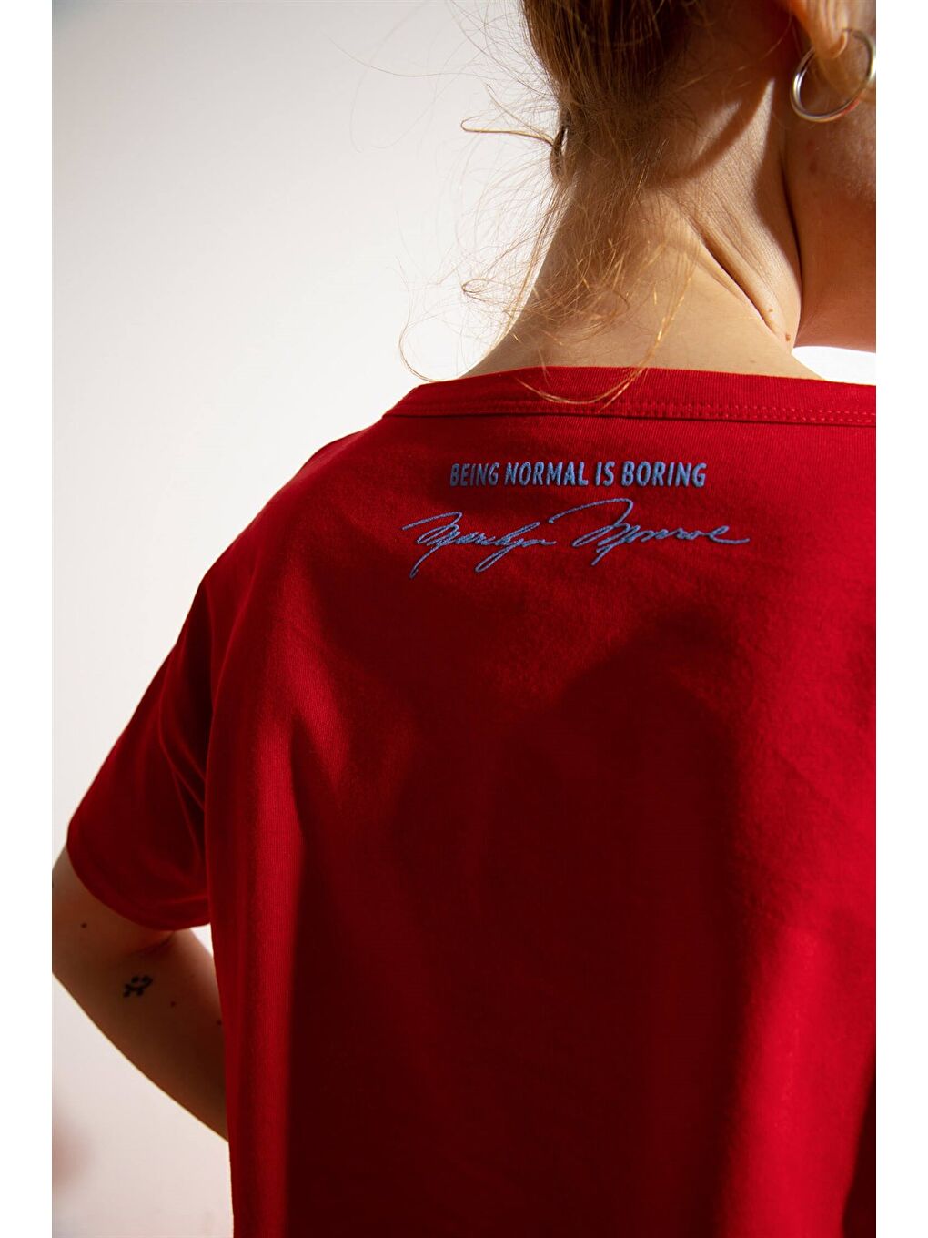 Kadın Kısa M.M. Kırmızı T-Shirt-2