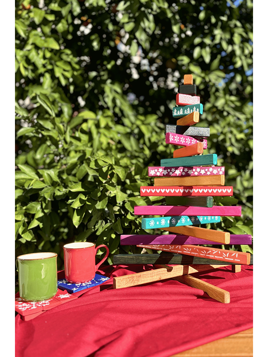 Siyah Leftover - El Yapımı Yılbaşı Ağacı - 54 cm - Renkli-1