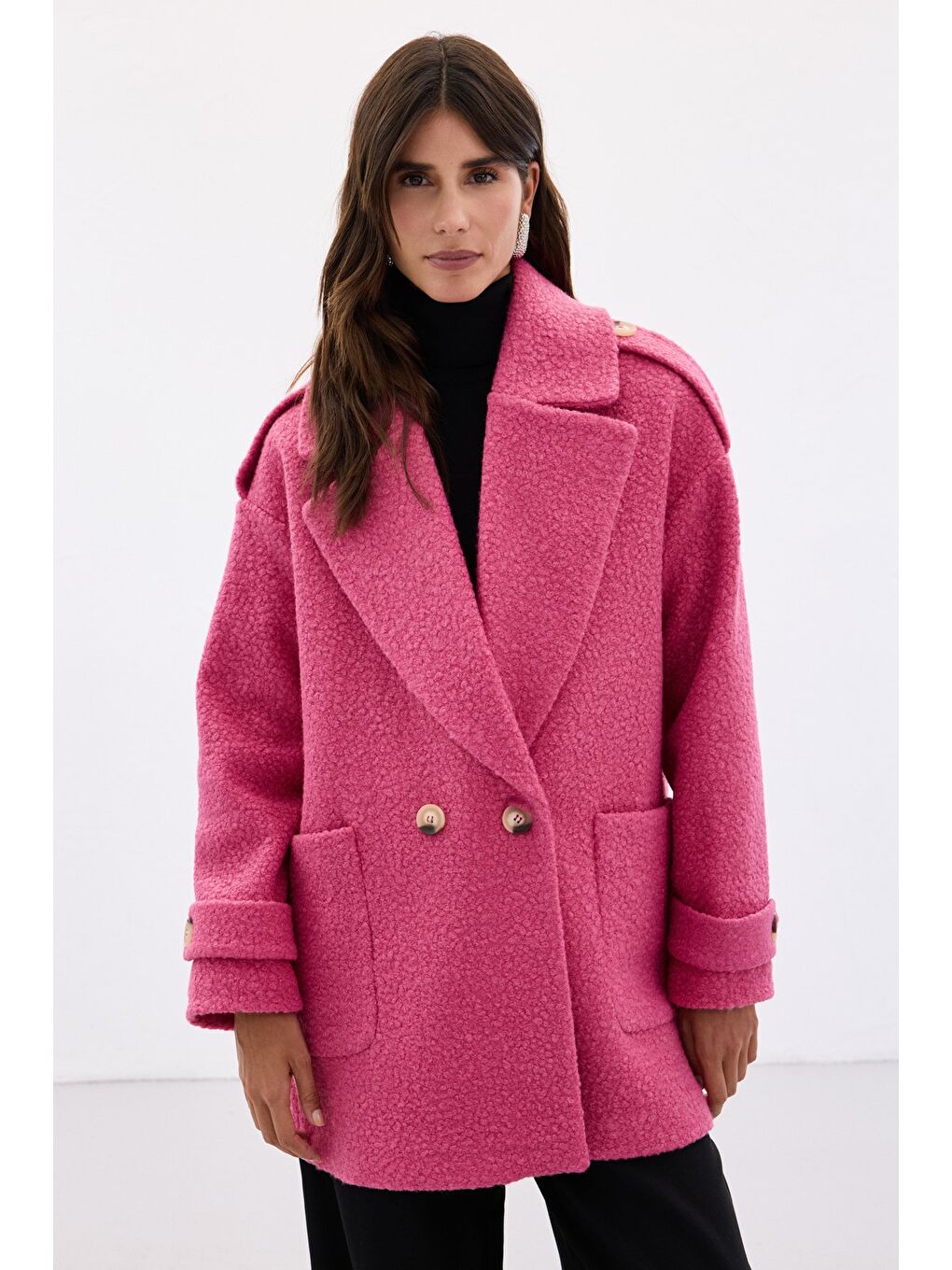 Buklet Kısa Kaban - Fuşya-3