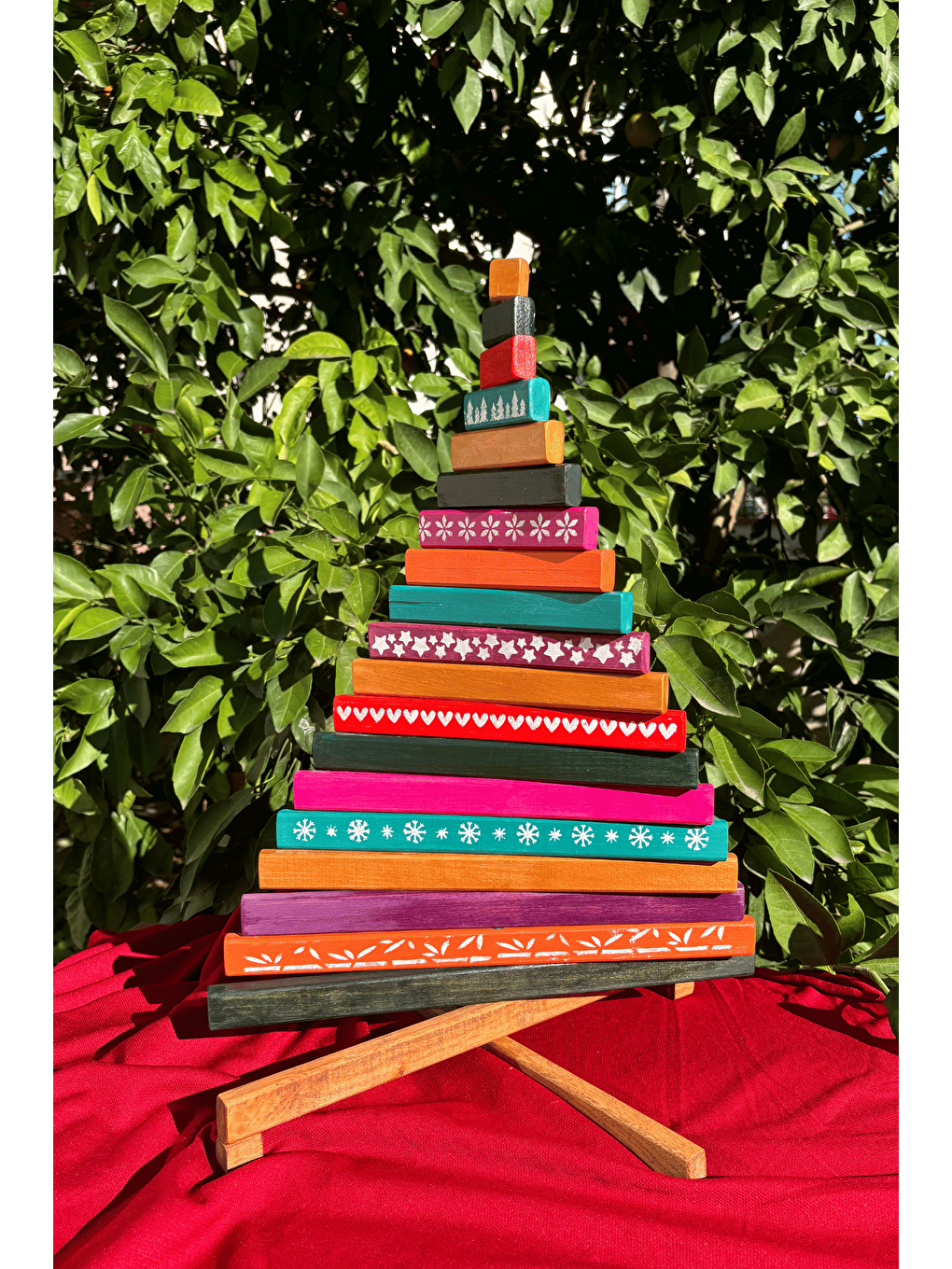 Siyah Leftover - El Yapımı Yılbaşı Ağacı - 54 cm - Renkli-2