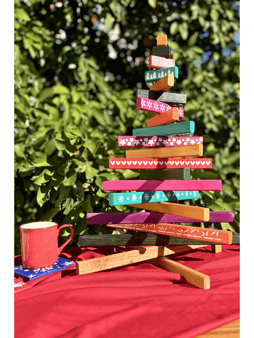 Siyah Leftover - El Yapımı Yılbaşı Ağacı - 54 cm - Renkli-3