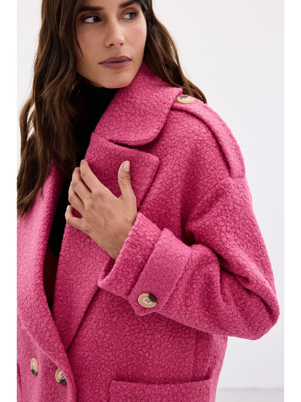 Buklet Kısa Kaban - Fuşya-5