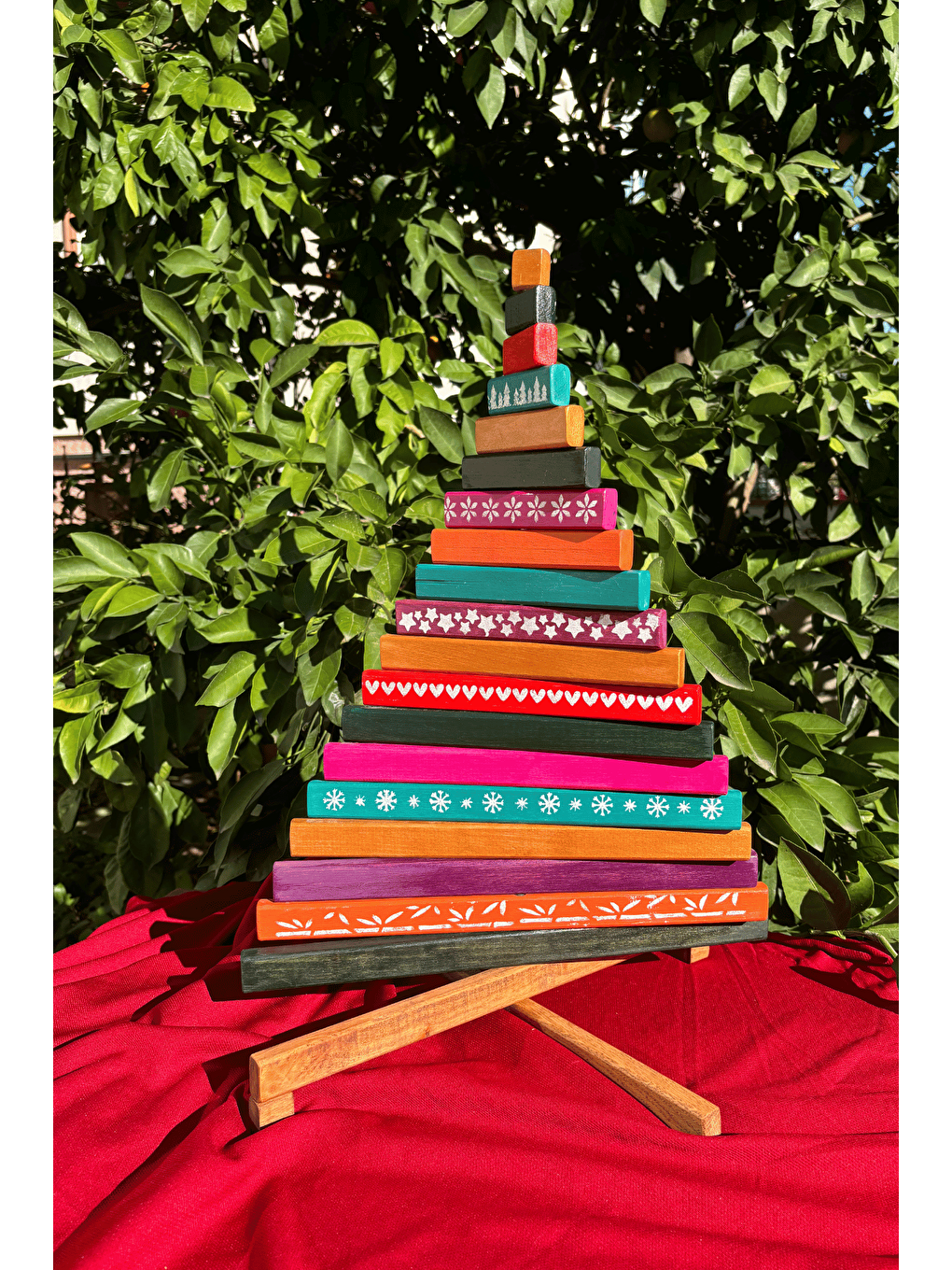 Siyah Leftover - El Yapımı Yılbaşı Ağacı - 54 cm - Renkli-4