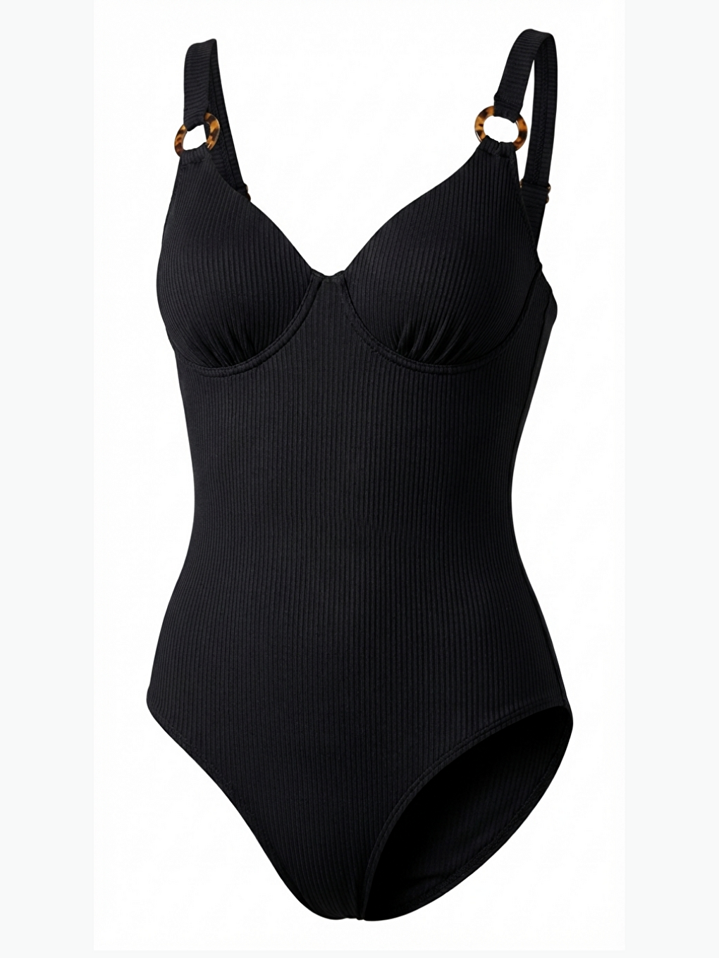 Aksesuarlı Kadın Mayo Siyah