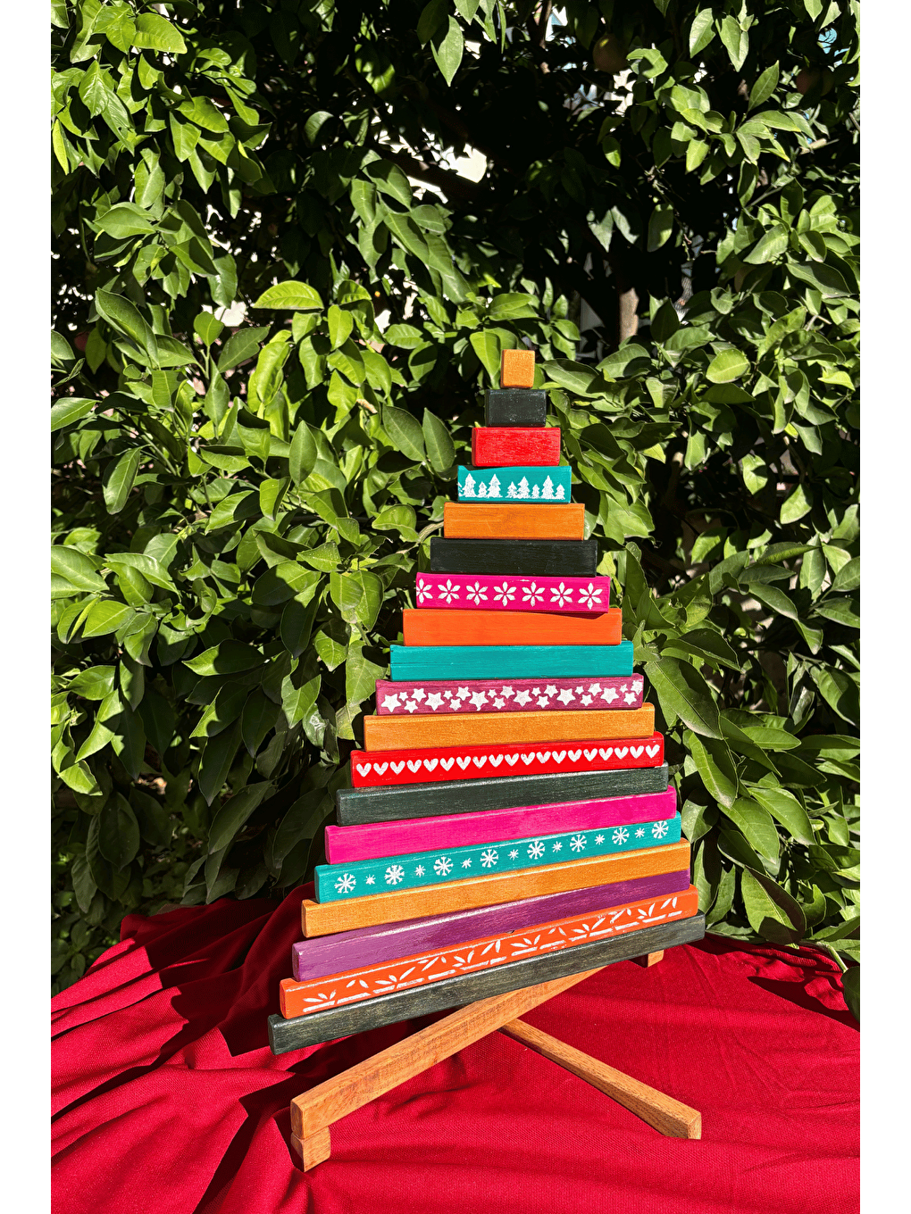 Siyah Leftover - El Yapımı Yılbaşı Ağacı - 54 cm - Renkli-6