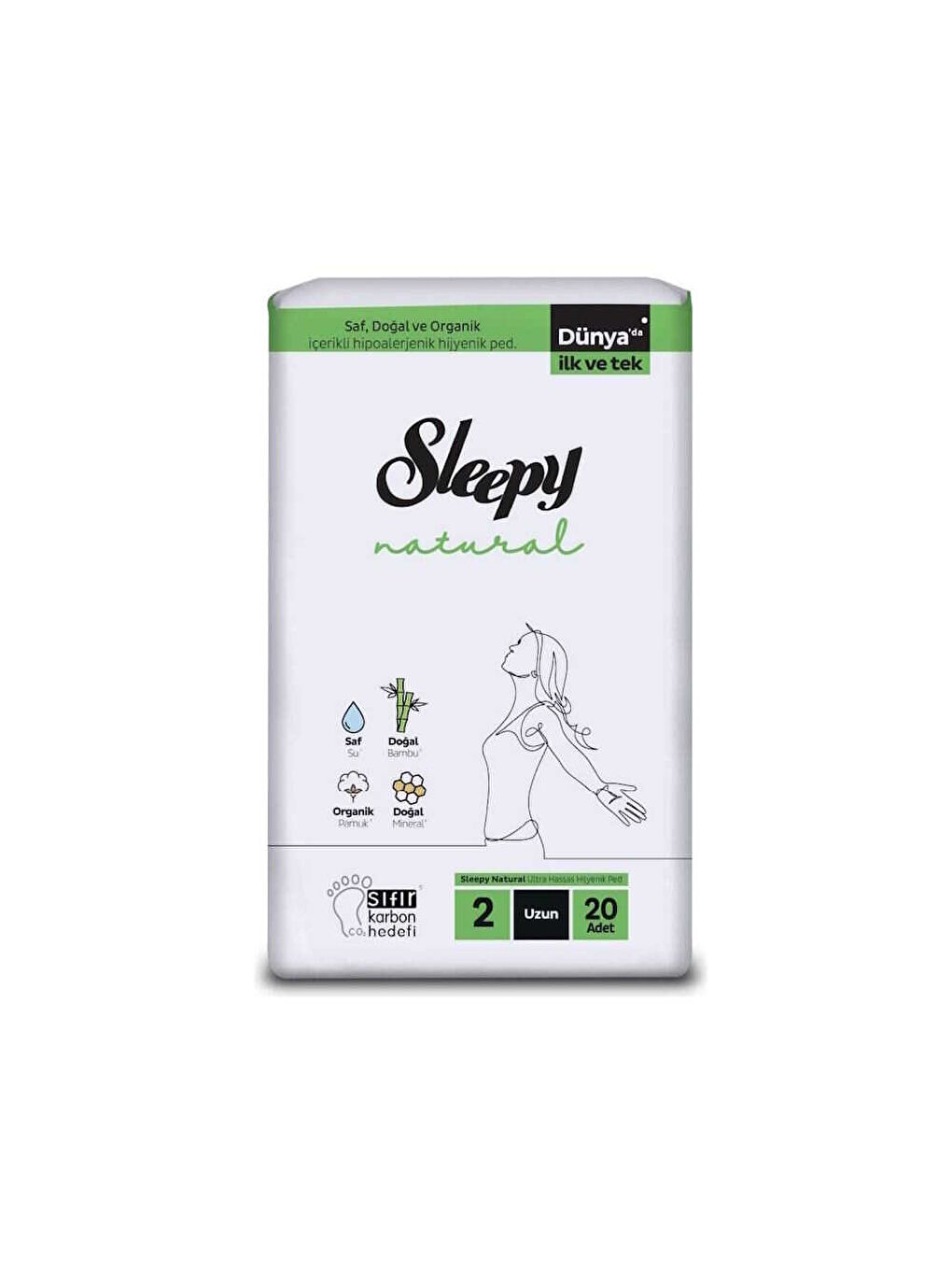 Sleepy Sleep Natural Ultra Sensitive Hijyenik Ped - Uzun - 20 Adet