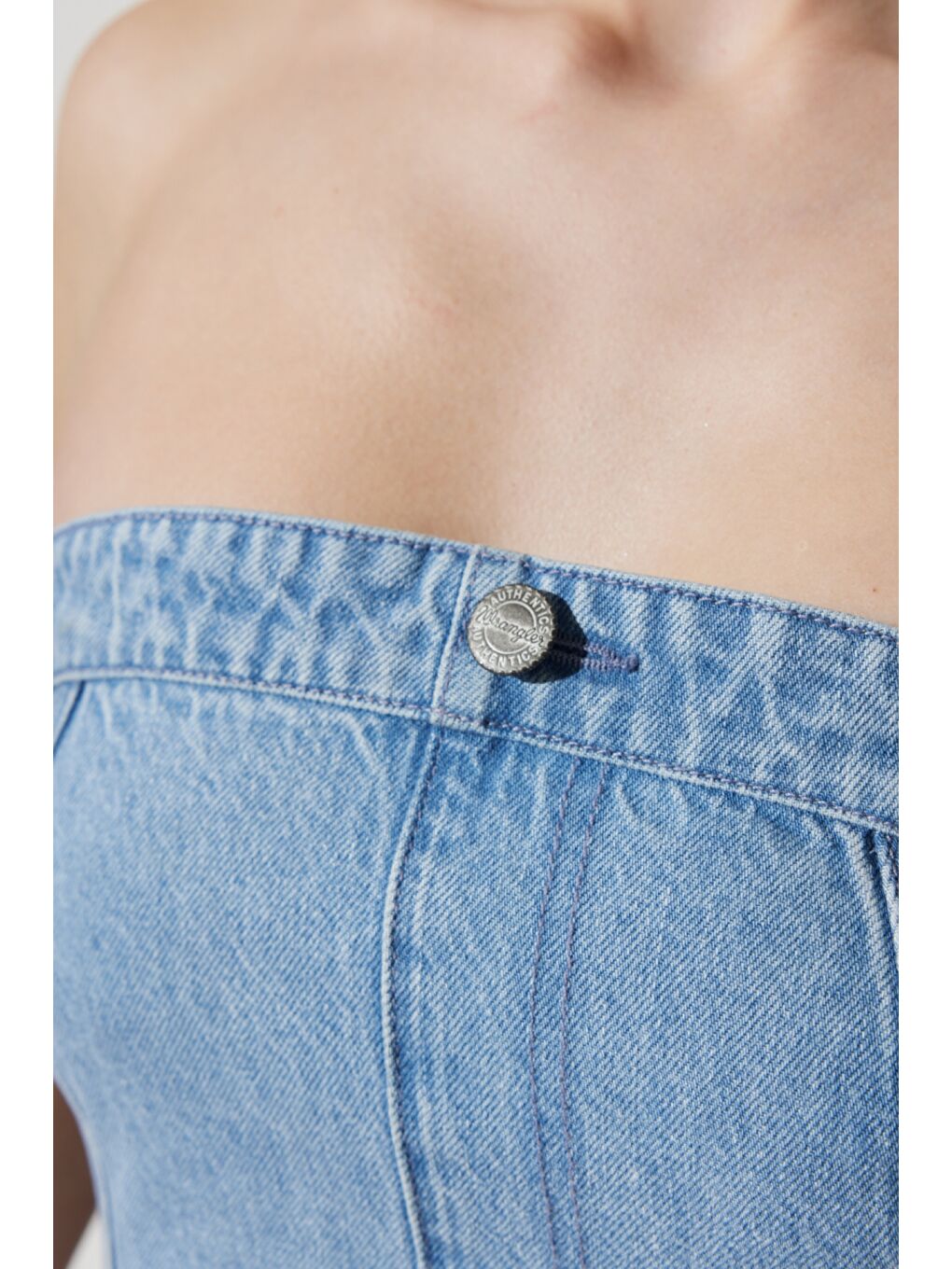 Mavi Slim Fit Dar Kesim %100 Pamuk Kolsuz Crop Jean Jean Bluz-1