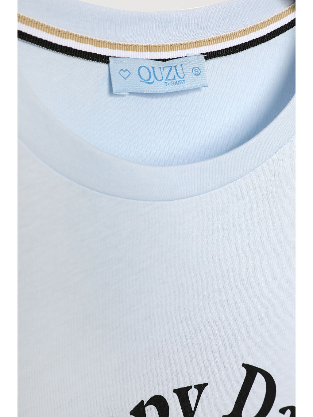 Ayıcık Baskılı Kısa Kol Tişört Mavi-1