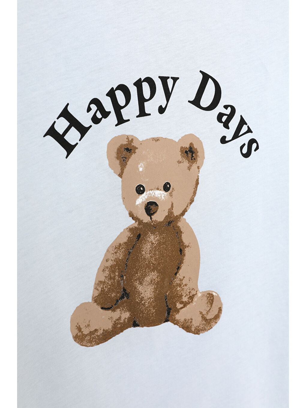 Ayıcık Baskılı Kısa Kol Tişört Mavi-2