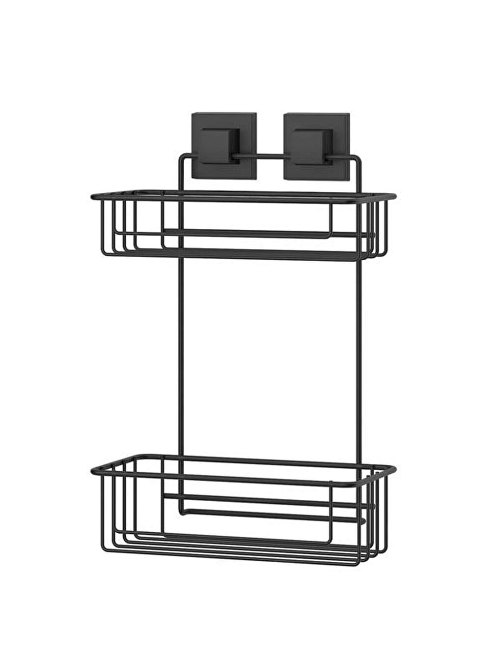 Easy Fix İki Katlı Düz Duş Rafı - Siyah-1