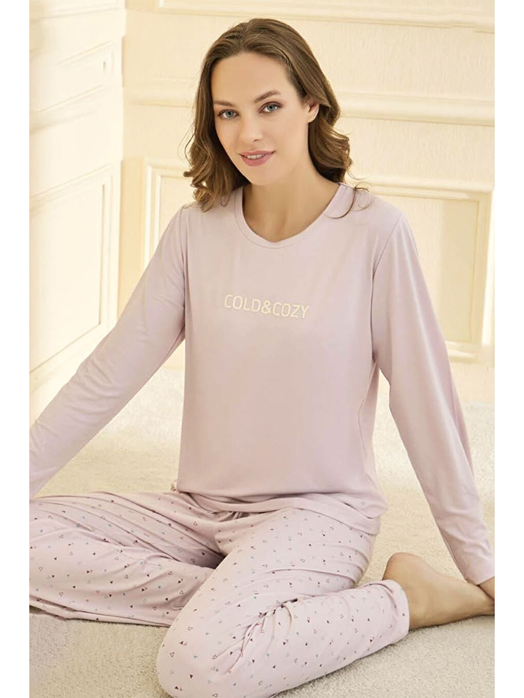 Kadın Milan Kumaş Pijama Takımı 50902-2760 Lila-3