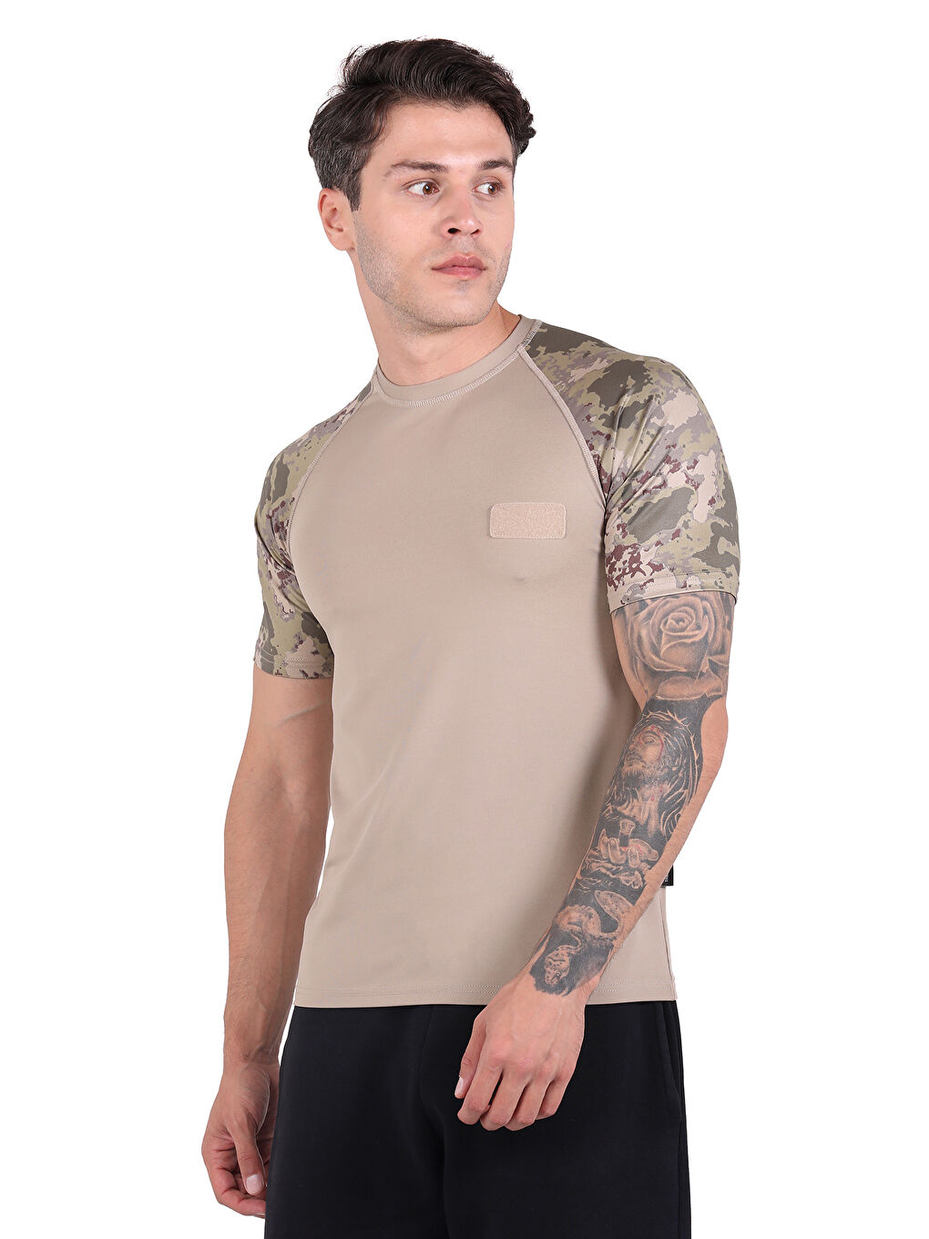 Kahverengi Microfiber Kısa Kol Fanila P. KAMUFLAJ-1