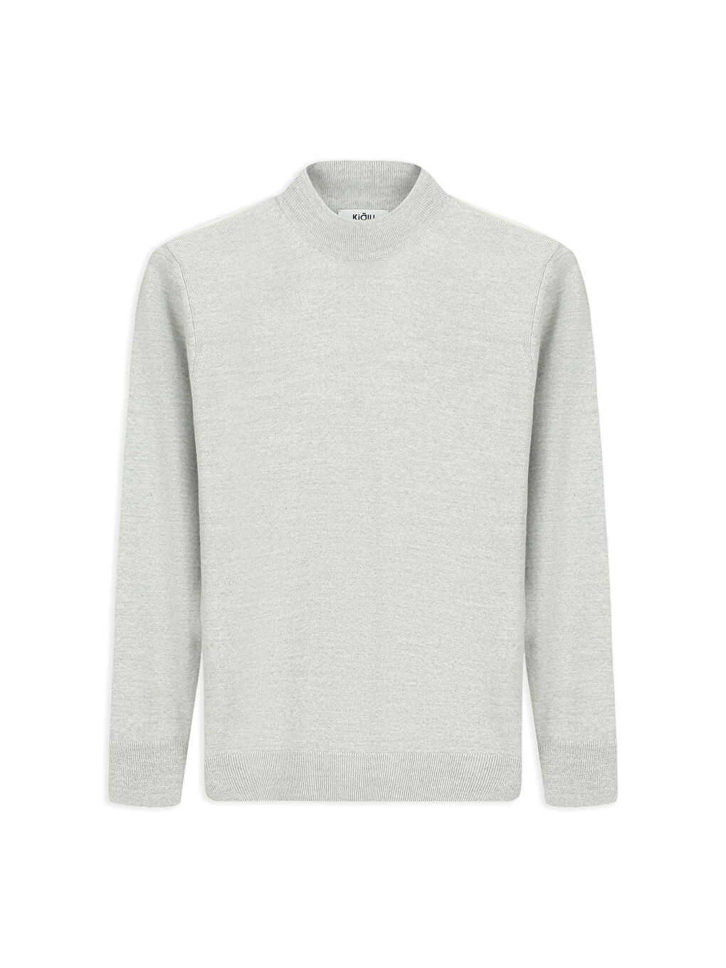 Gri Yarım Balıkçı Yaka Regular Fit Yünlü Basic Örme Triko Kazak