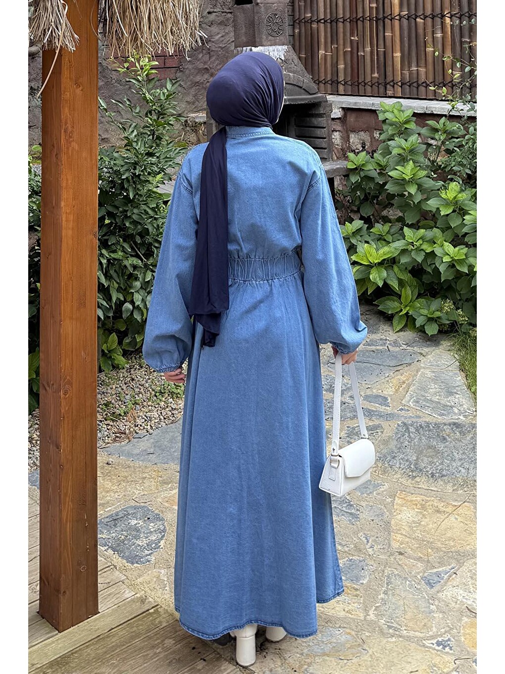 Beli Lastikli Jean Elbise Jean Mavisi-3