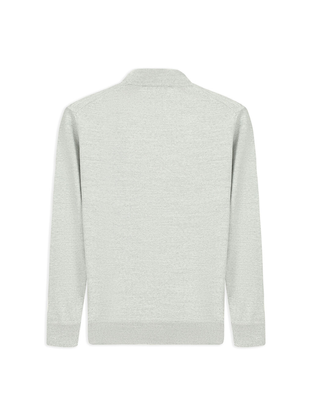 Gri Yarım Balıkçı Yaka Regular Fit Yünlü Basic Örme Triko Kazak-1