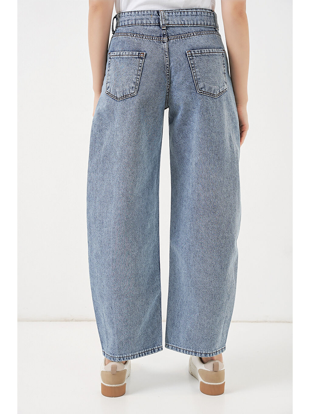 Kadın Yüksek Bel Jean Pantolon 30081 - Mavi-7