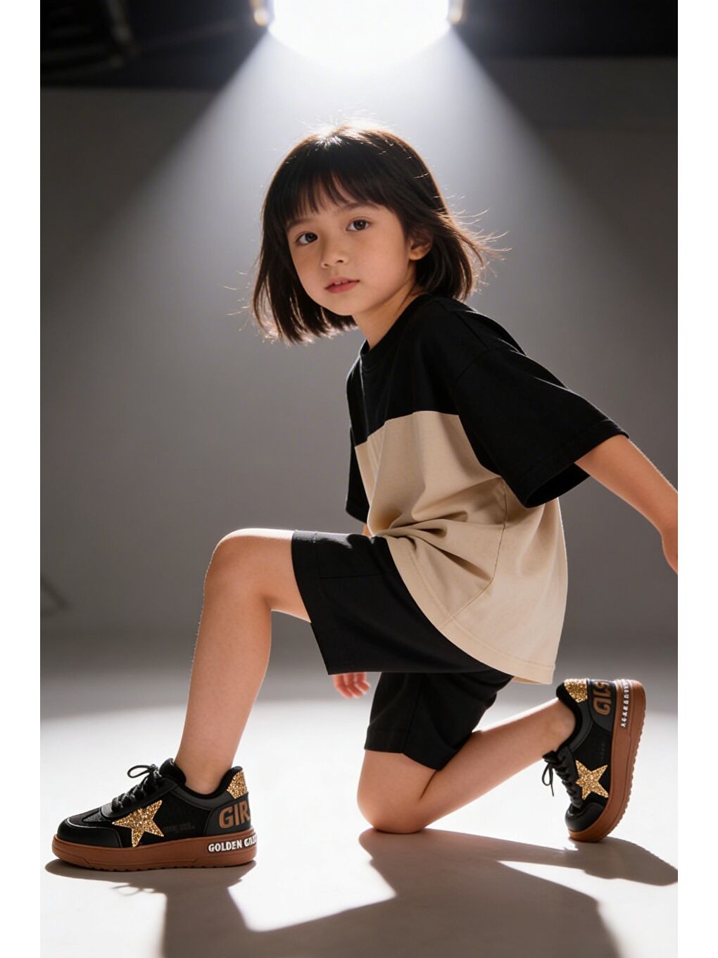 Siyah GALAXY Yıldız Detaylı Bağcıklı Çocuk Günlük Sneaker Spor Ayakkabı-6