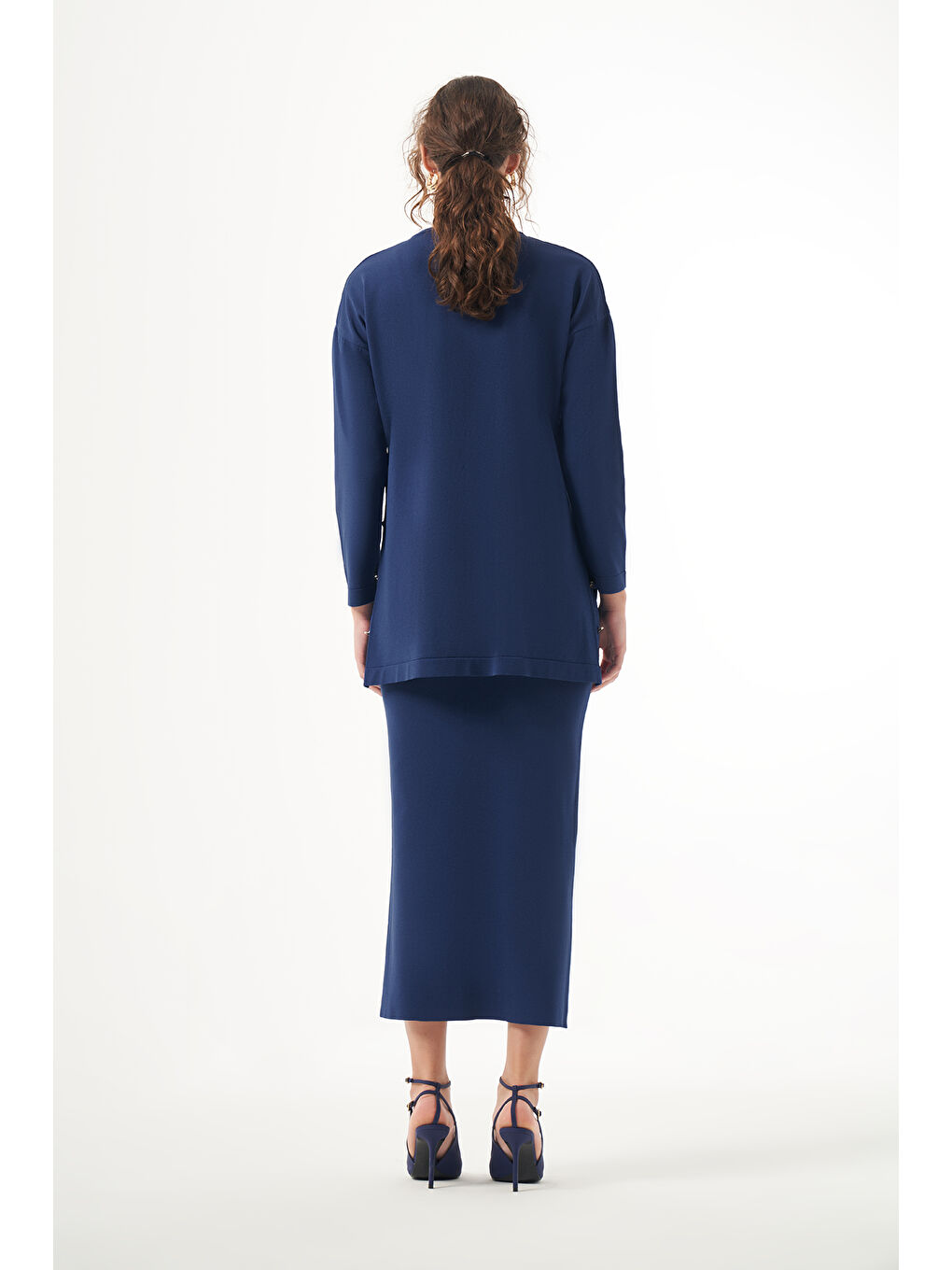 Merserize Çelik Örme Etek 013 Lacivert-1