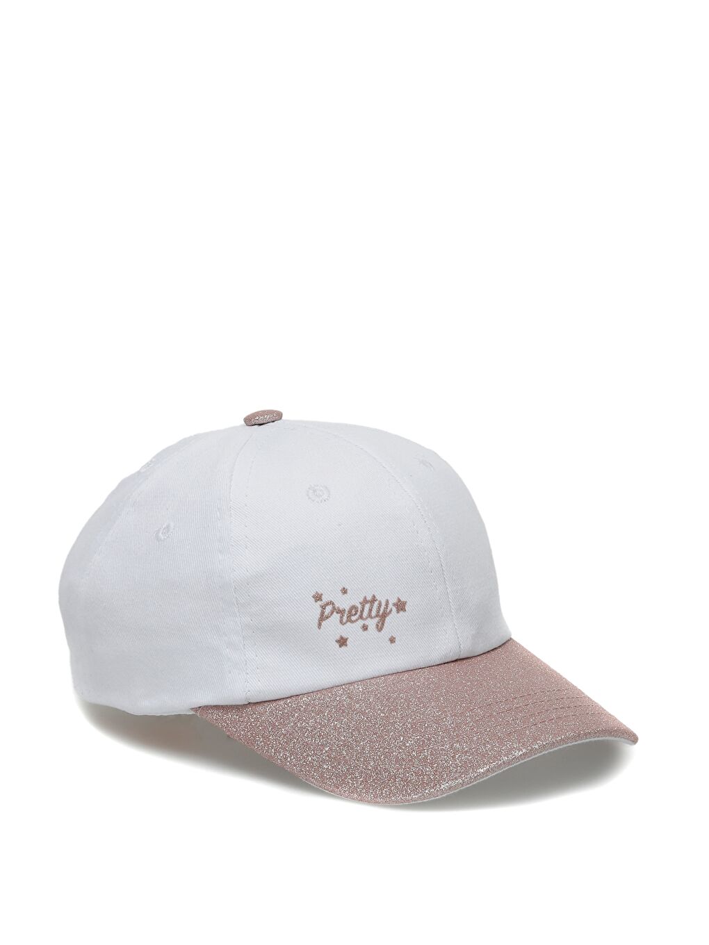 Glitter Beyaz Kız Çocuk Kep Şapka