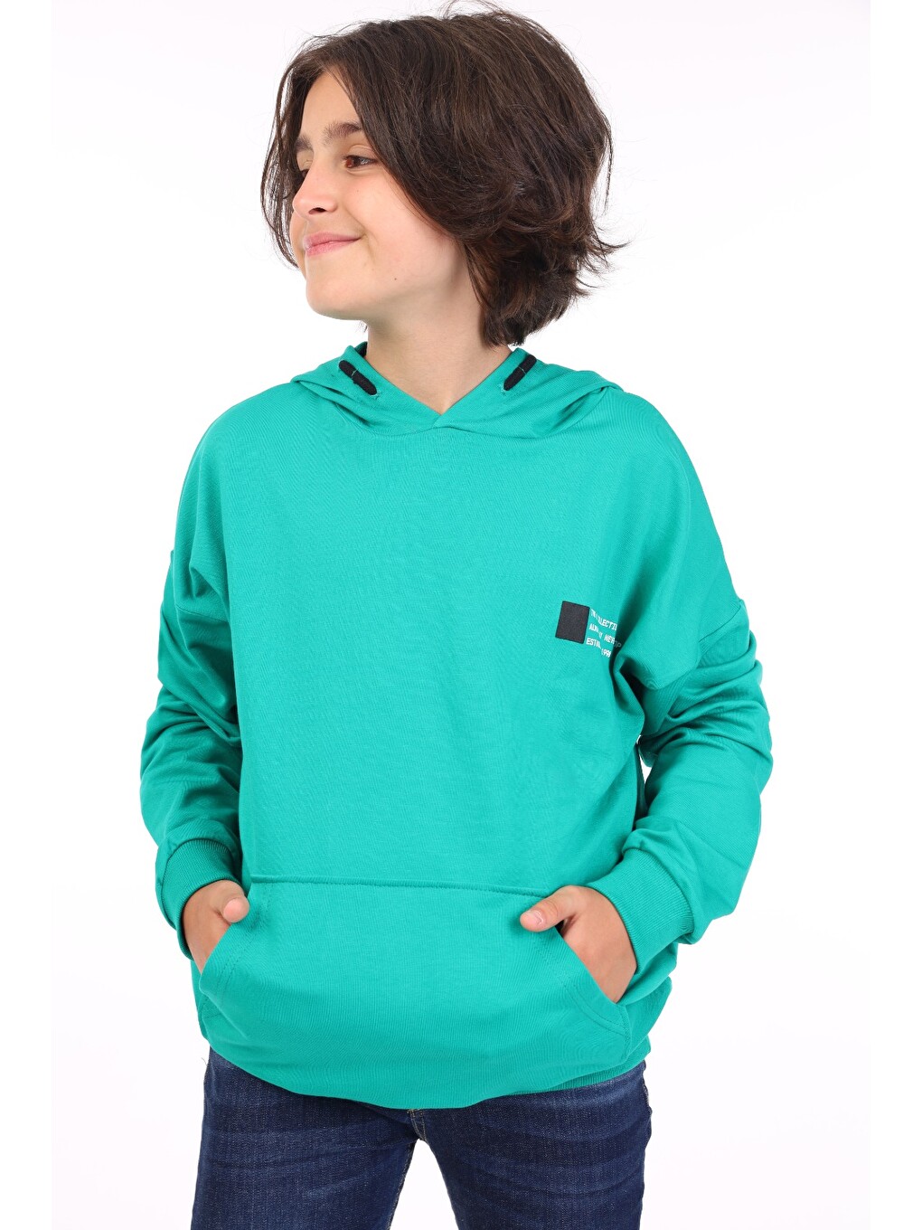 Yeşil Erkek Çocuk Baskılı Sweatshirt