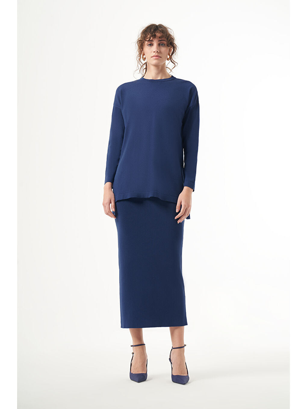 Merserize Çelik Örme Etek 013 Lacivert-2