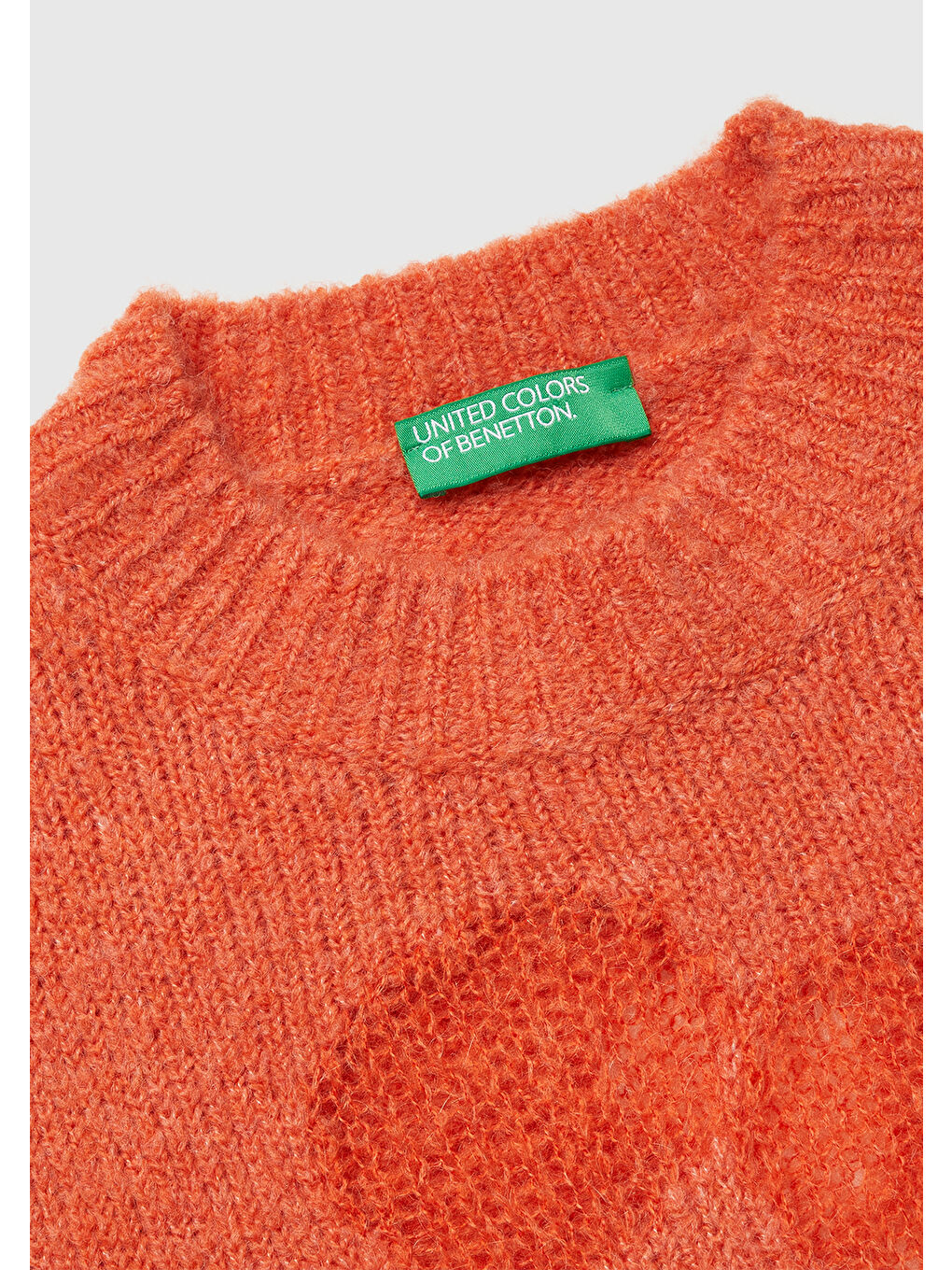 Kadın Turuncu Akrilik ve Yün Karışımlı Desenli Yarım Kol Kazak-6