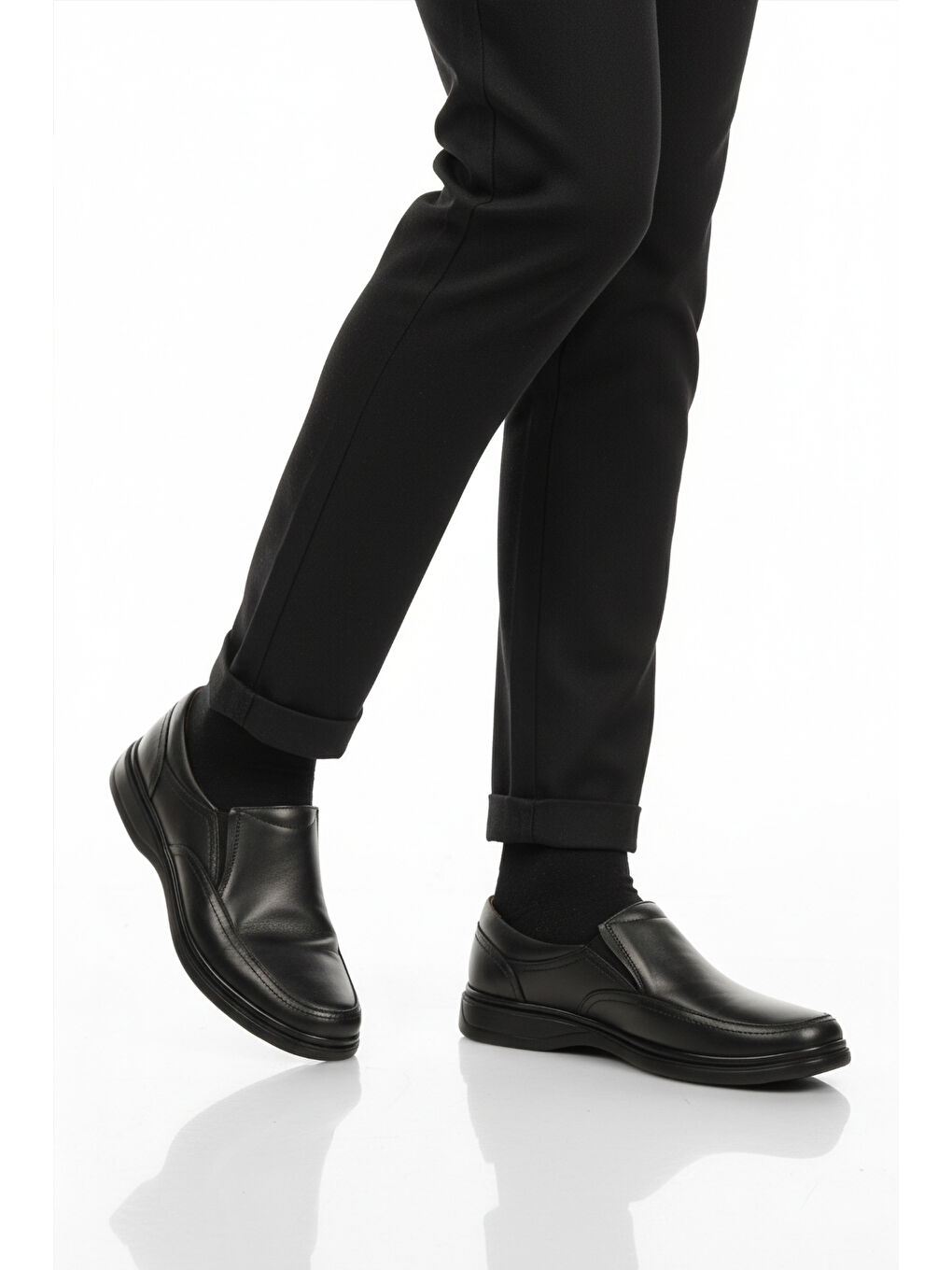 Siyah Hakiki Deri Erkek Casual Ayakkabı DSN 2035 M