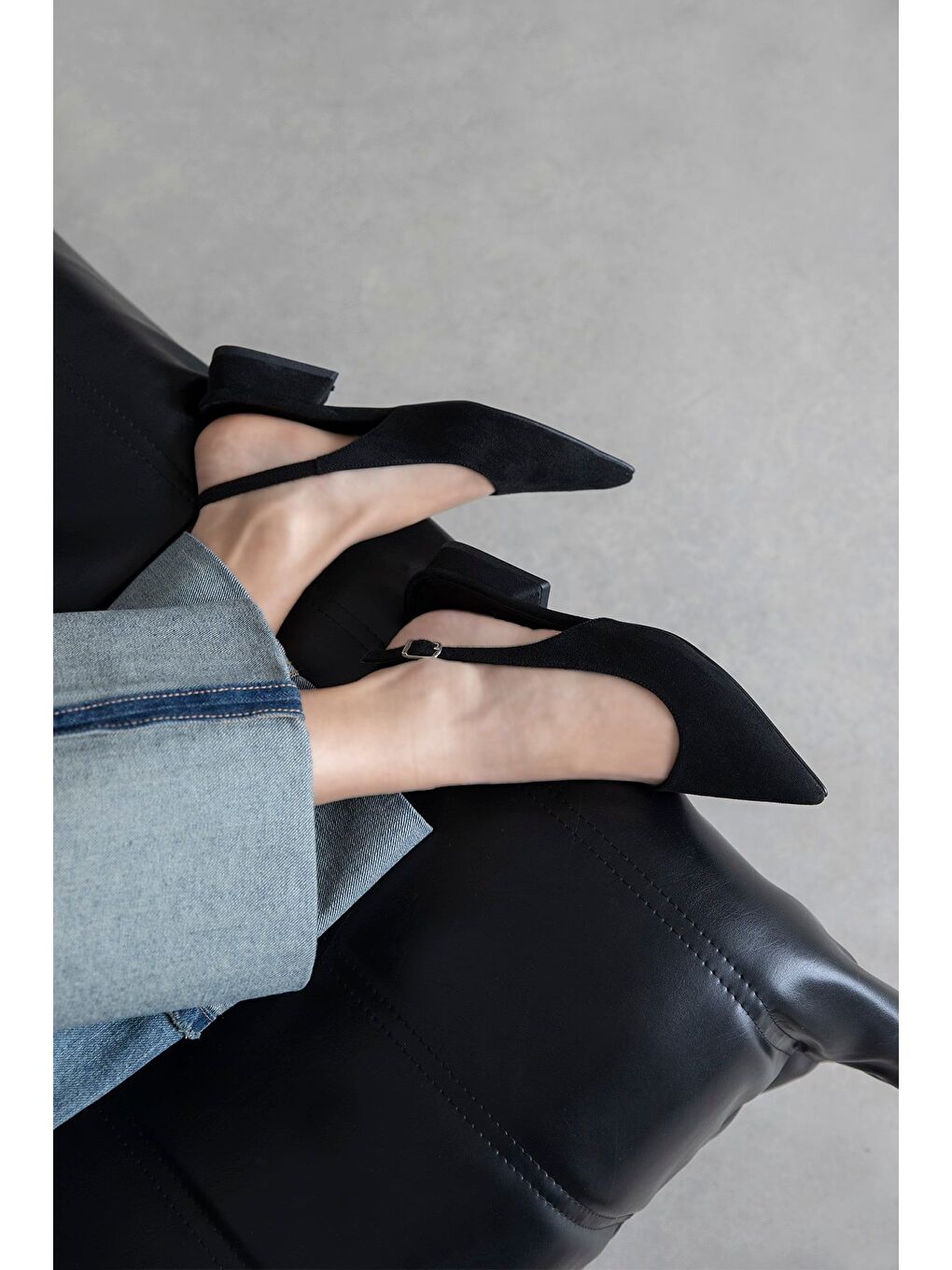 Jesse Kadın Topuklu Süet Ayakkabı Siyah-1