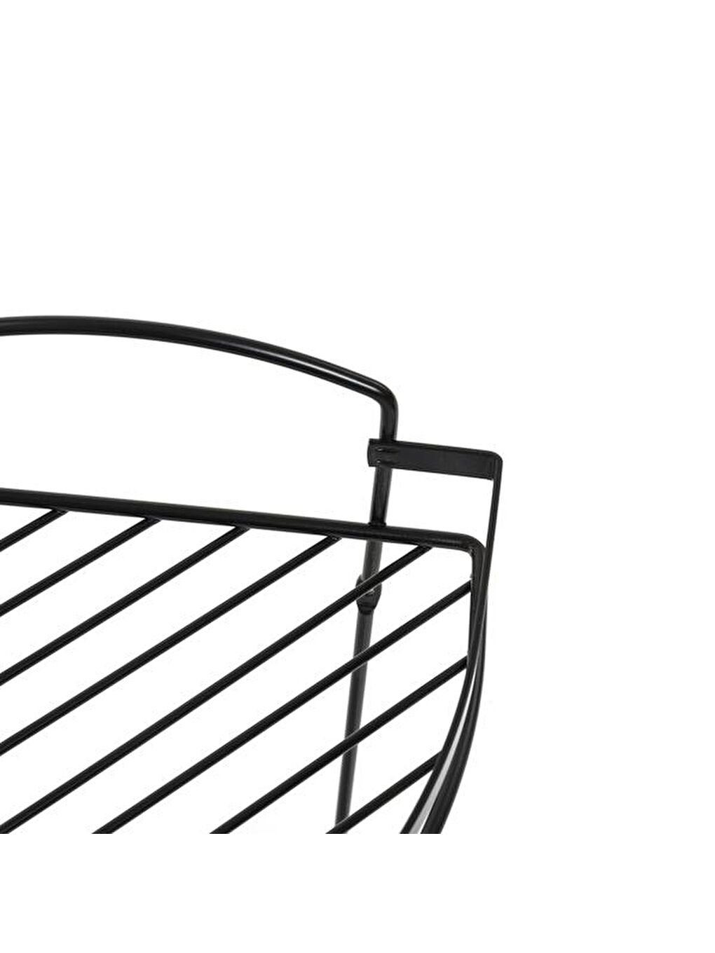 2 Katlı Lamalı Banyo Köşe Rafı - Siyah-1