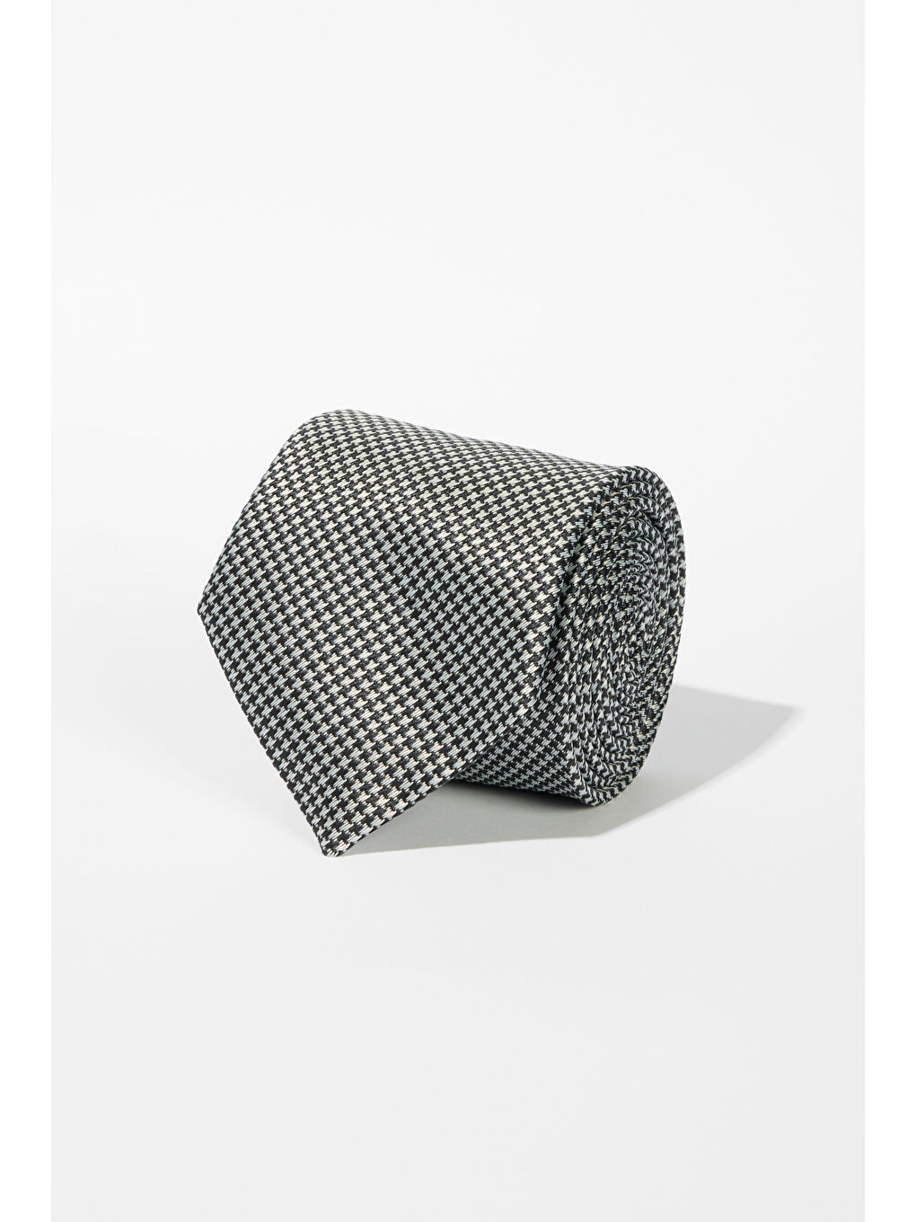 Erkek Lacivert-Beyaz Desenli Kravat