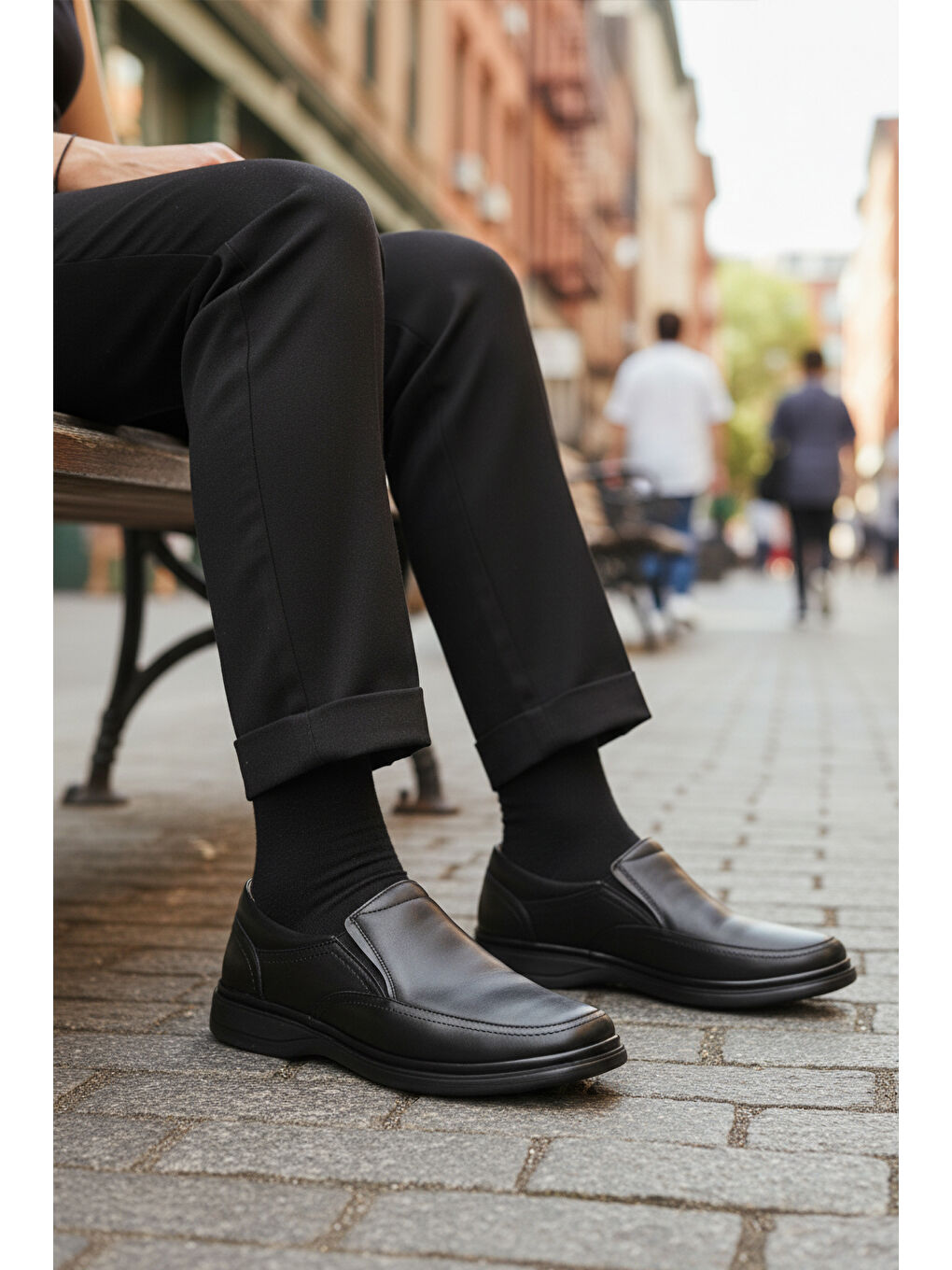 Siyah Hakiki Deri Erkek Casual Ayakkabı DSN 2035 M-2