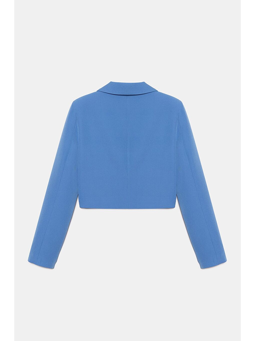 İndigo Kadın Regular Fit Kruvaze Kapama Dokuma Crop Blazer Ceket -Şık & Spor-4