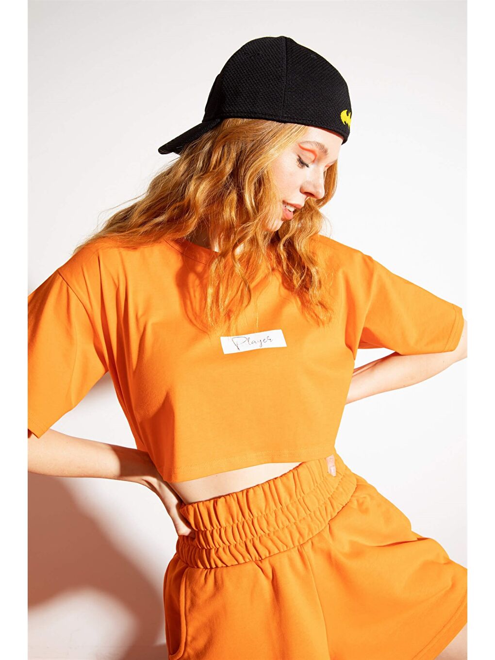 Kadın Kısa Player Turuncu T-Shirt-2