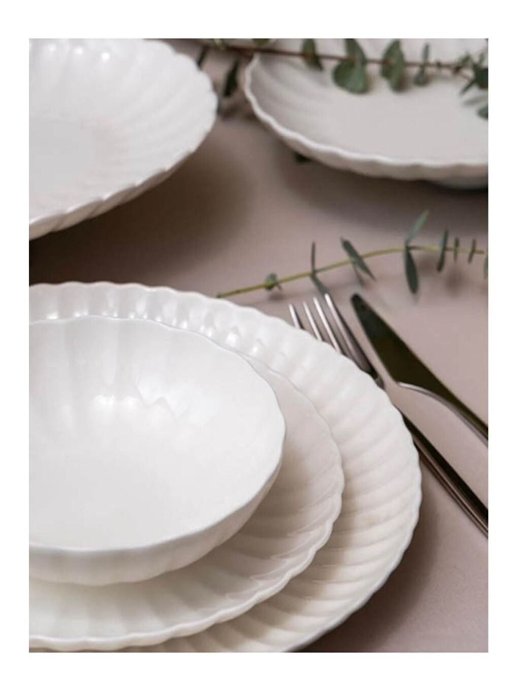 Bone Luz Form Yemek Takımı Beyaz 24 Parça 6 Kişilik-1