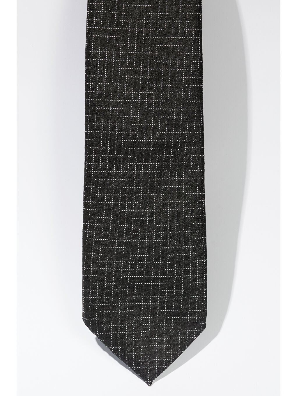 Erkek Siyah-Beyaz Desenli Kravat-1