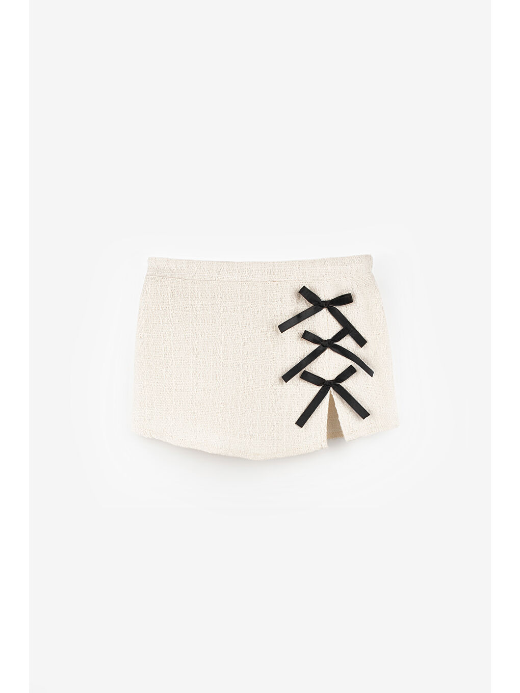 Ekru Krem  Fiyonk Detaylı Kız Çocuk Etek Ceket Takım - Silvana-6