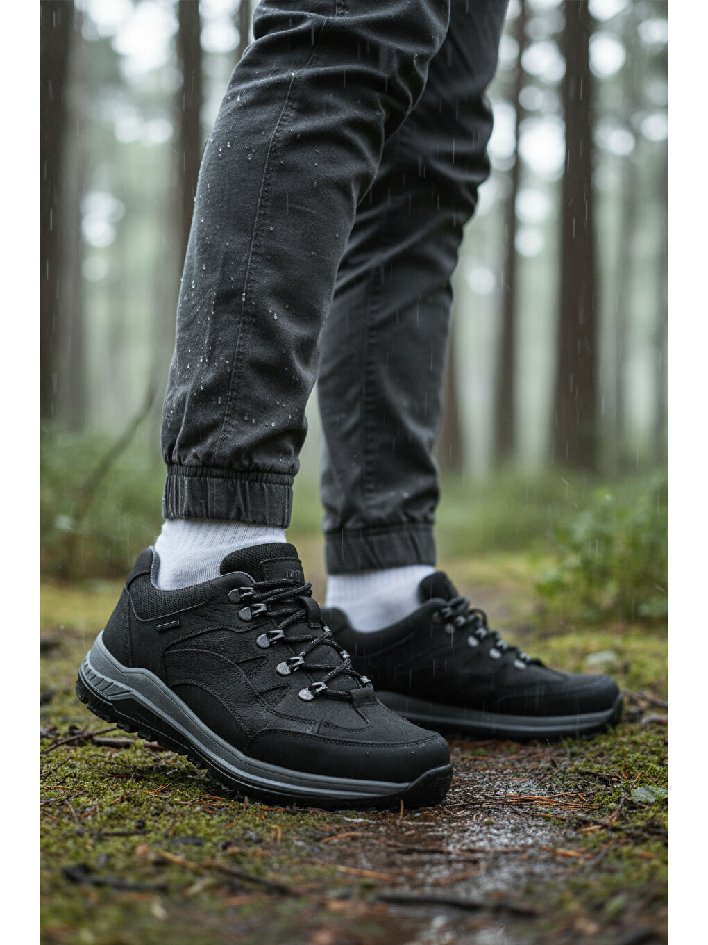 Siyah Hakiki Deri Kaymaz Su İtici Erkek Outdoor Ayakkabı 2341 M-2