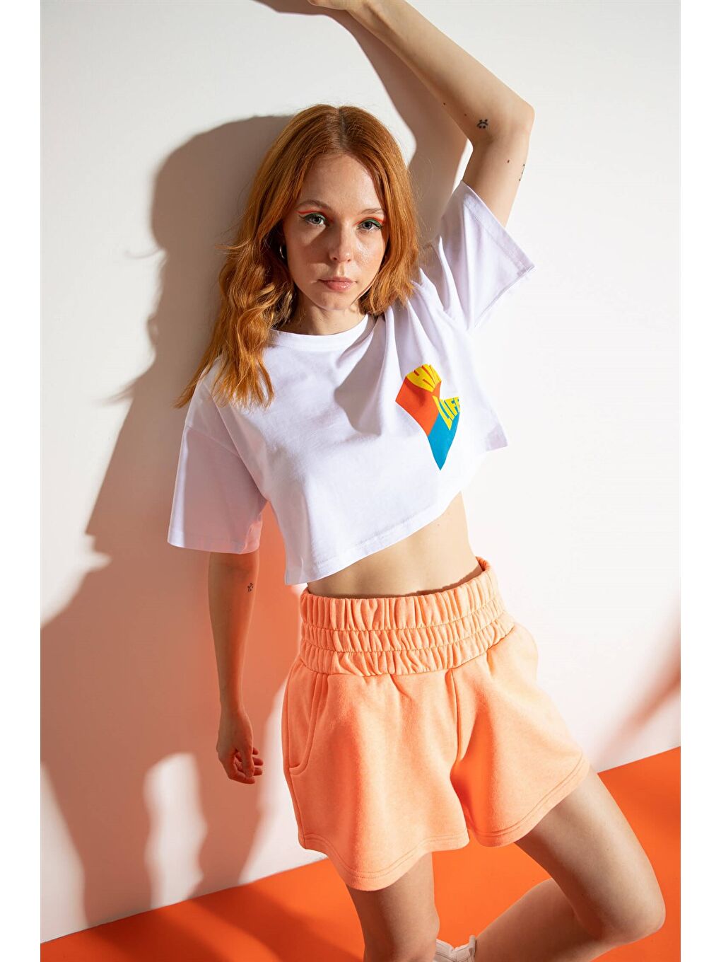 Kadın Kısa High Life Beyaz T-Shirt-1