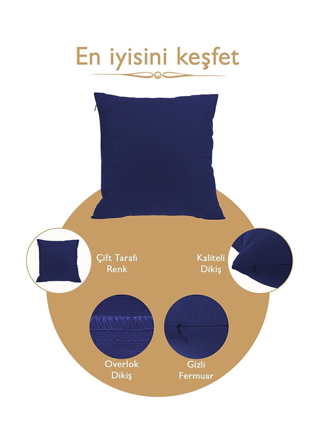 Panoroma Süet Dokulu Düz Punch (Panç) İçin Uygun Lacivert 30x50 Dekoratif Kırlent Kılıfı-6