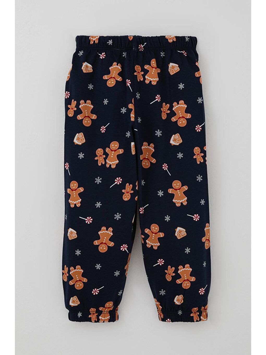 Erkek Bebek Pijama Takımı Yılbaşı Temalı Kurabiye Adam Desenli Lacivert (9 Ay-3 Yaş)-4