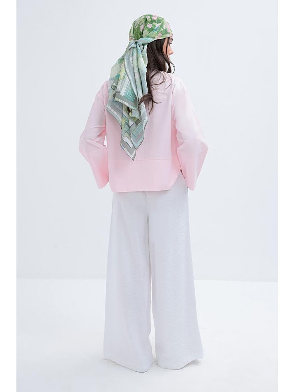 Beyaz-Geniş Paça Pantolon-2