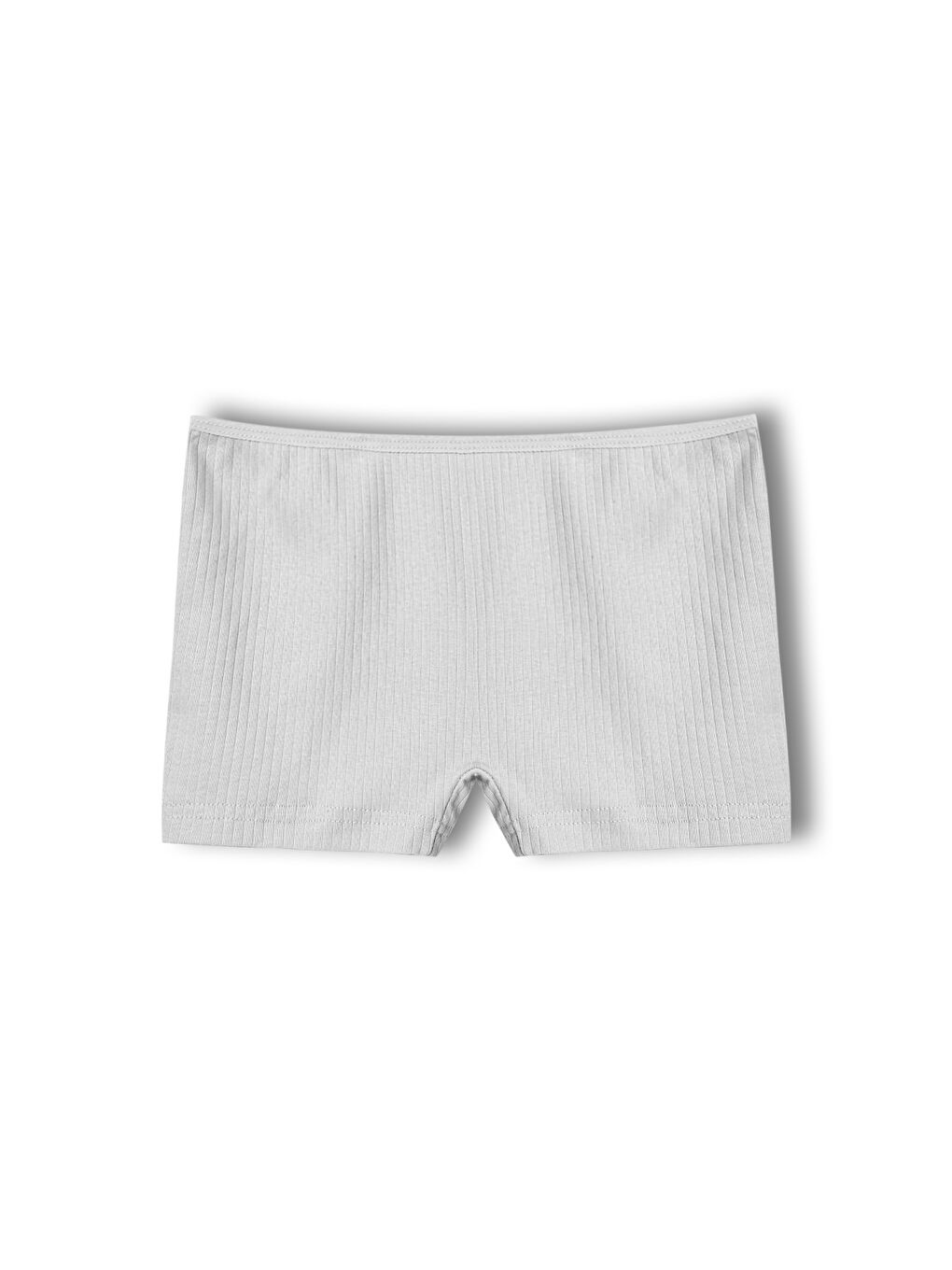 Gri Pamuklu Fitilli Dokulu Boxer Kadın Külot 5'li Paket-1