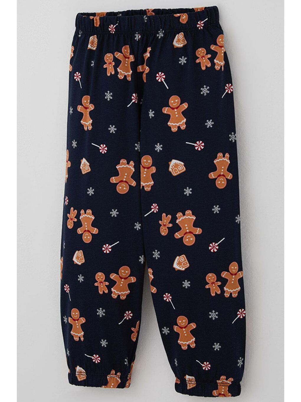 Erkek Bebek Pijama Takımı Yılbaşı Temalı Kurabiye Adam Desenli Lacivert (9 Ay-3 Yaş)-6