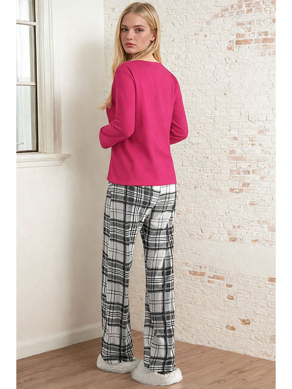 Pembe Kadın Pijama Takım-2