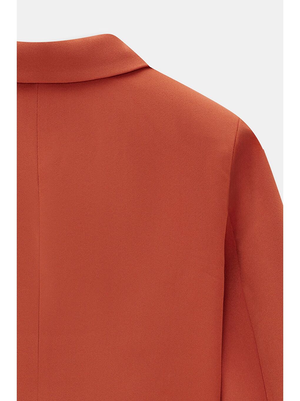 Kahverengi Kiremit Kadın Regular Fit Kruvaze Kapama Dokuma Crop Blazer Ceket -Şık & Spor-3