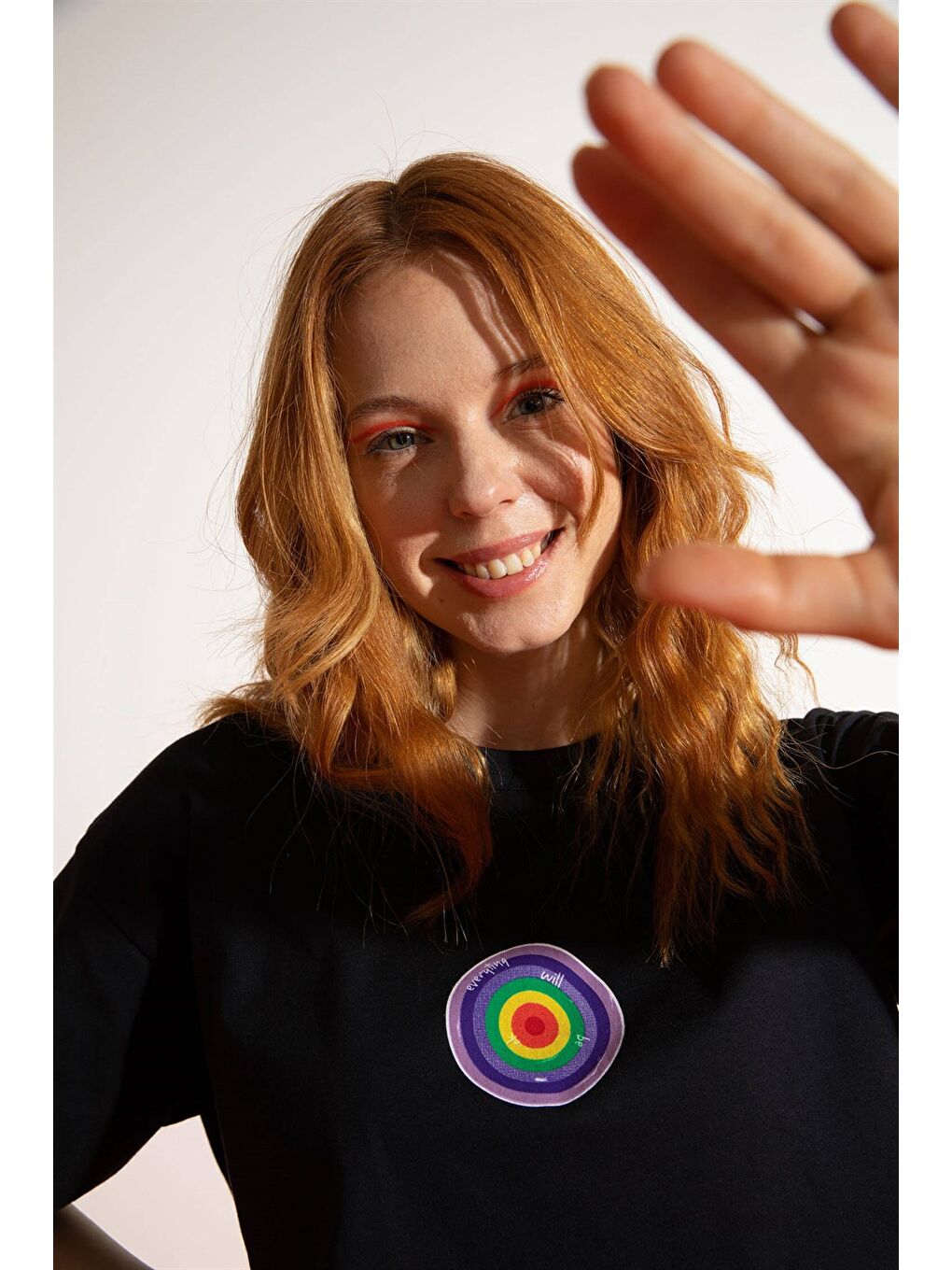 Kadın Kısa EWBO Siyah T-Shirt-2