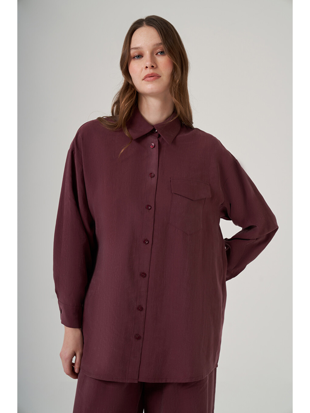 Gömlek Pantolon Takım 1063 Mürdüm-3